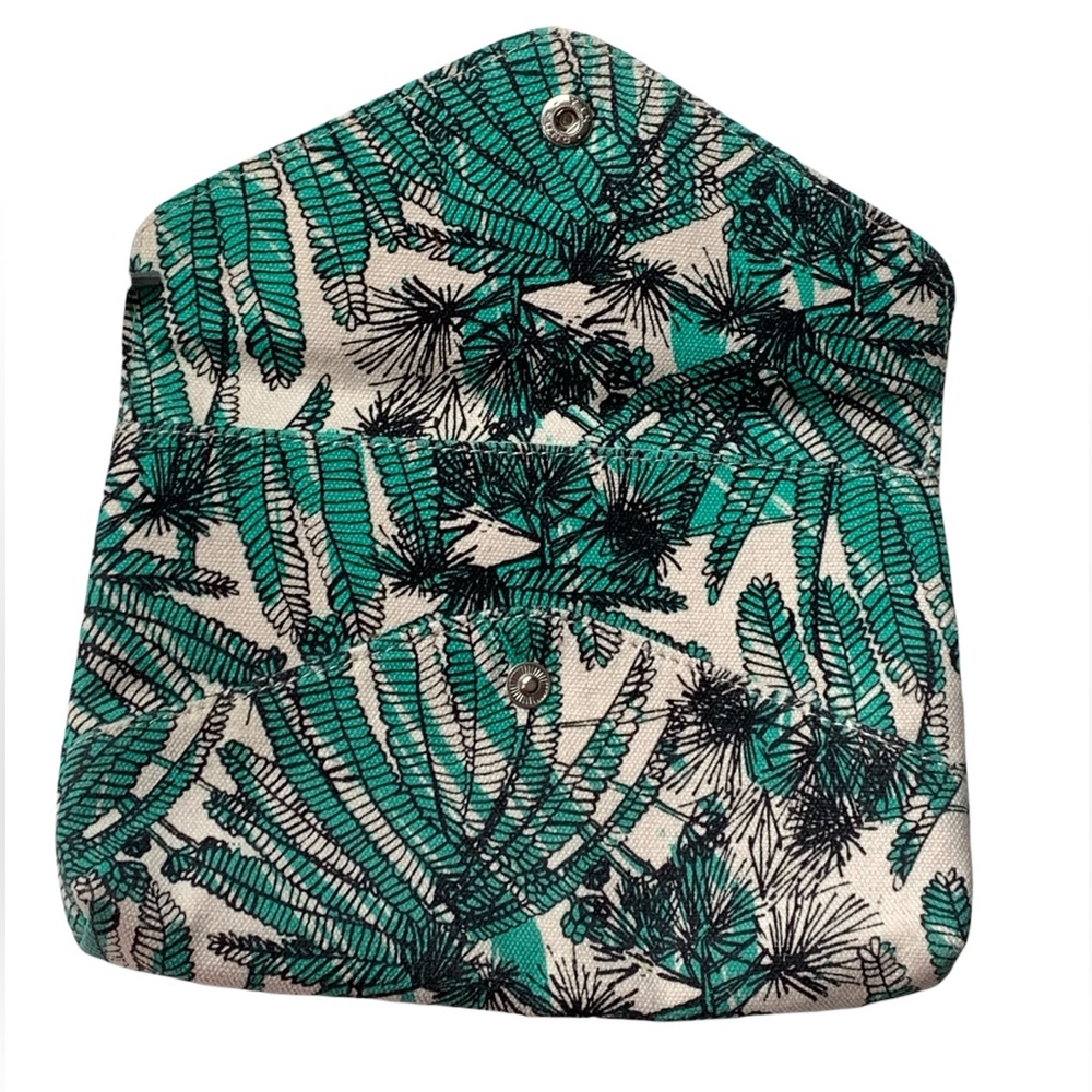 ORGINS Tropical Green Pouch Clutch Cosmetic Bag Vacation Makeup Bag Palm Trees